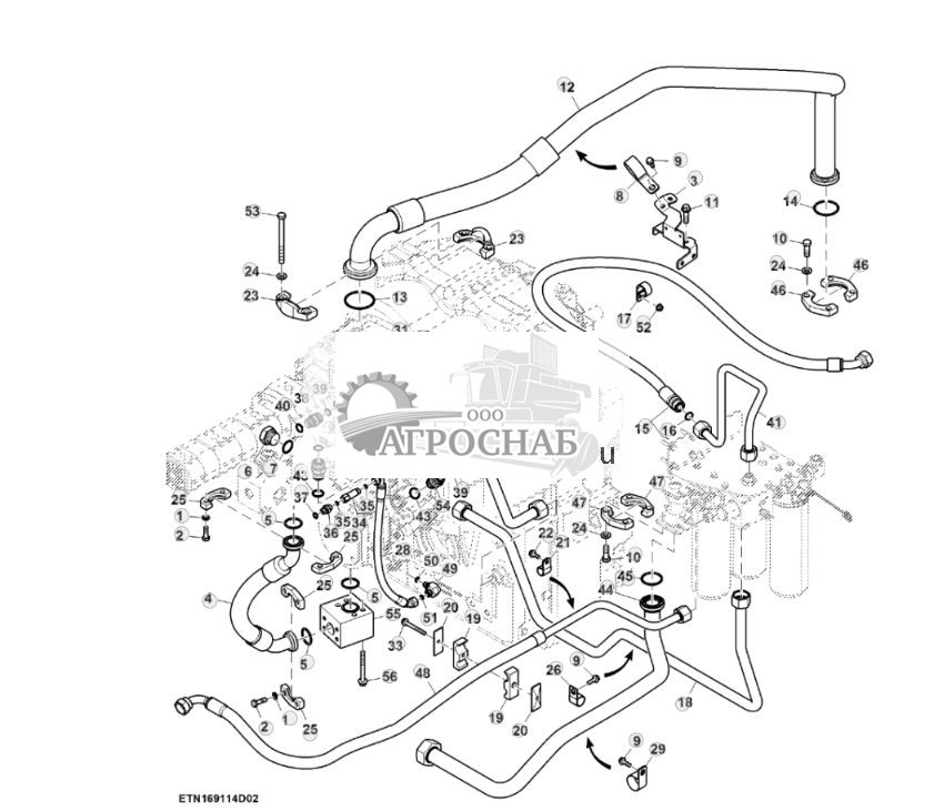 Гидравлические линии, стандартный расход, с PTO, мост с двухступенчатым редуктором (22) (801461 - 804100) - ST873450 646.jpg